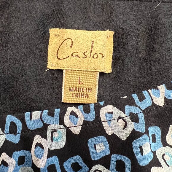 Caslon blue patterned midi skirt size L - Picture 2 of 5